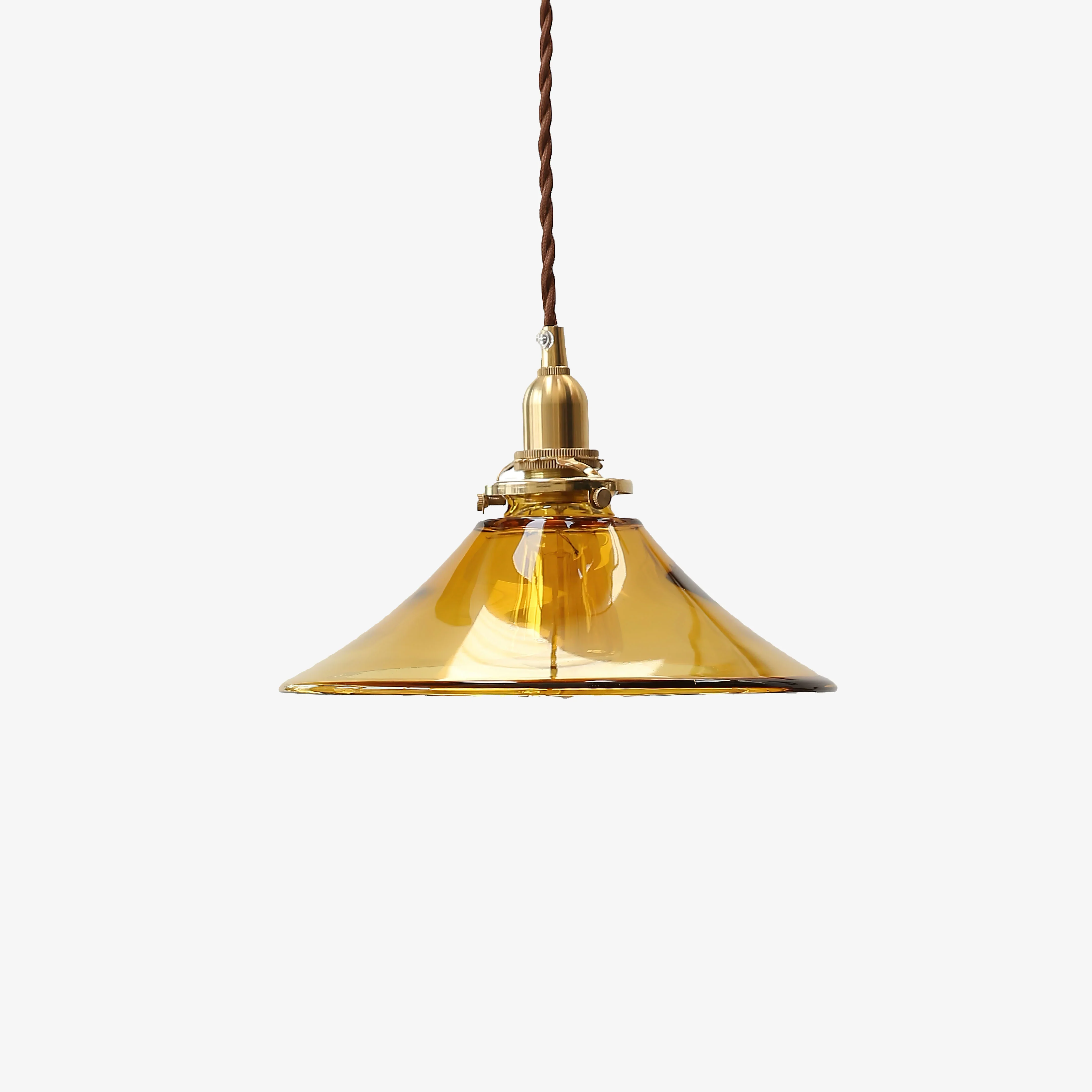 Fine Crafted Amberkleurige glazen hanglamp Exceptional