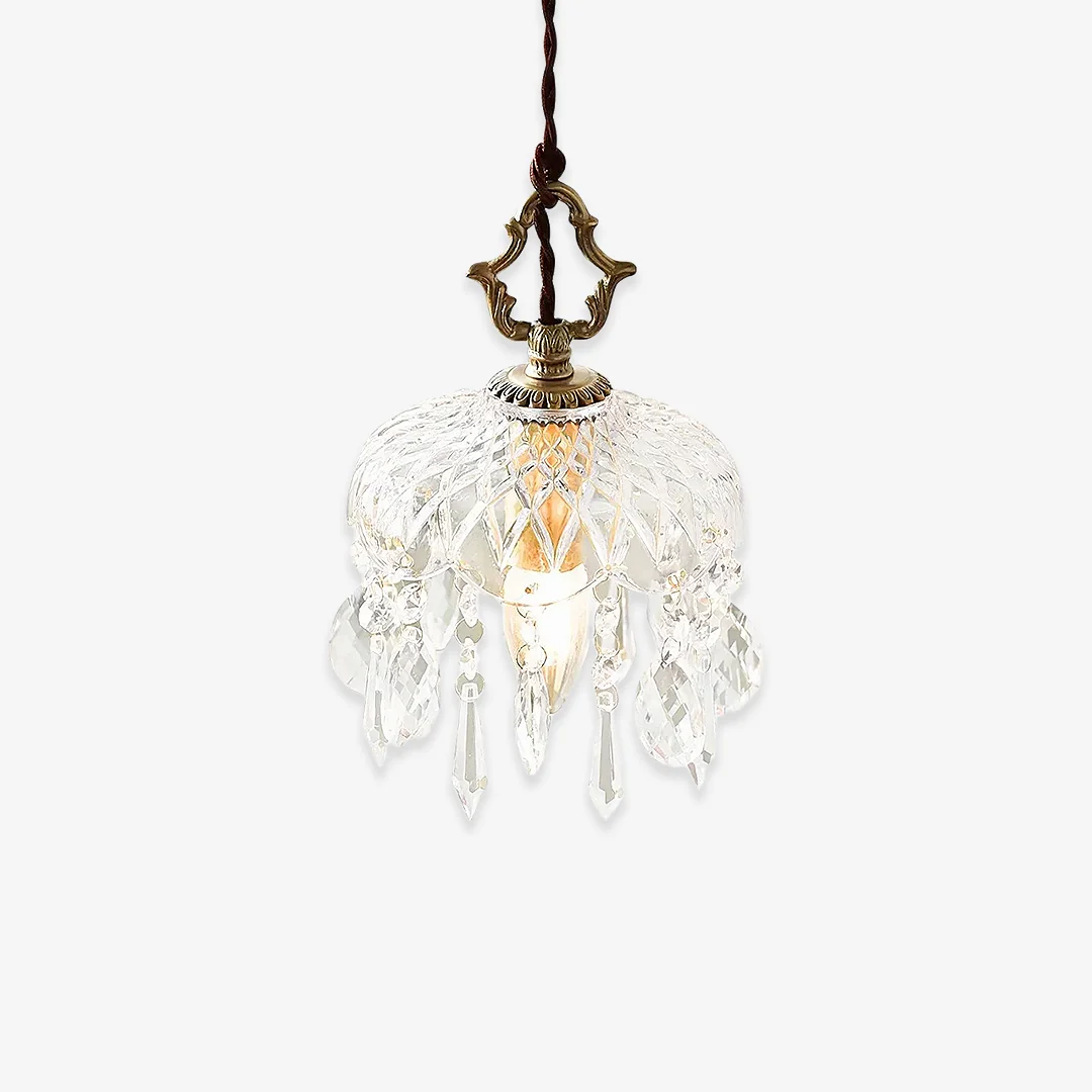 Enhanced Vintage messing kristallen hanglamp Fine