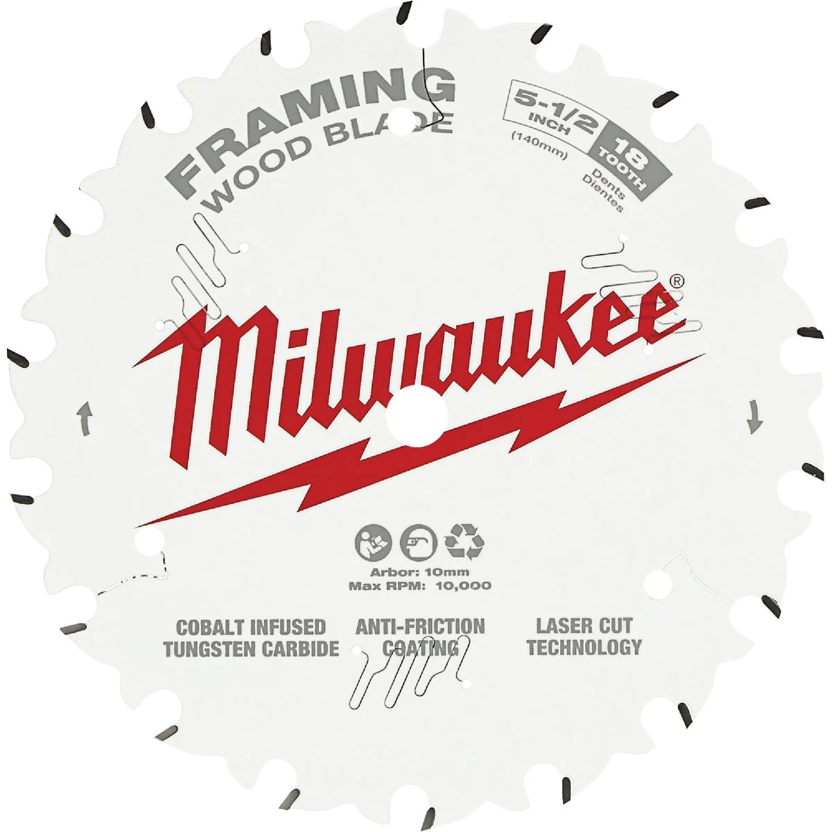 Long-Lasting Milwaukee 5-1 2 In. 18-Tooth Framing Circular Saw Blade Efficient