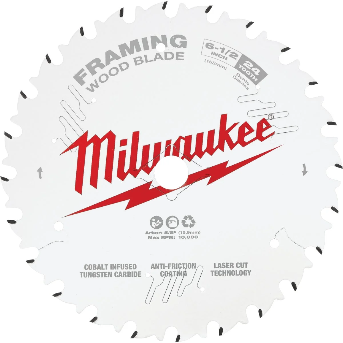 Versatile Milwaukee 6-1 2 In. 24-Tooth Framing Circular Saw Blade Elite