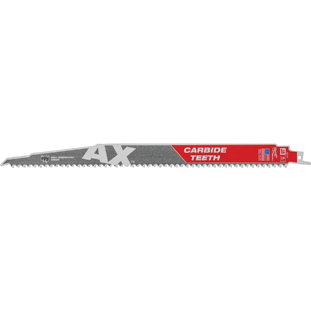 Detailed Milwaukee Sawzall THE AX 12 In. 5 TPI Wood w Nails Demolition Reciprocating Saw Blade with Carbide Teeth Environmentally Friendly