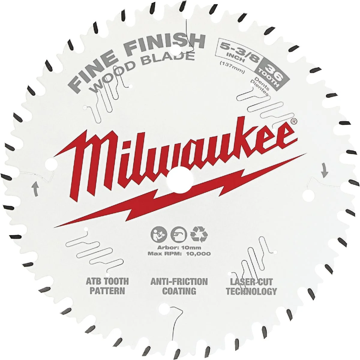 Premium Milwaukee 5-3 8 In. 36-Tooth Fine Finish Circular Saw Blade Functional