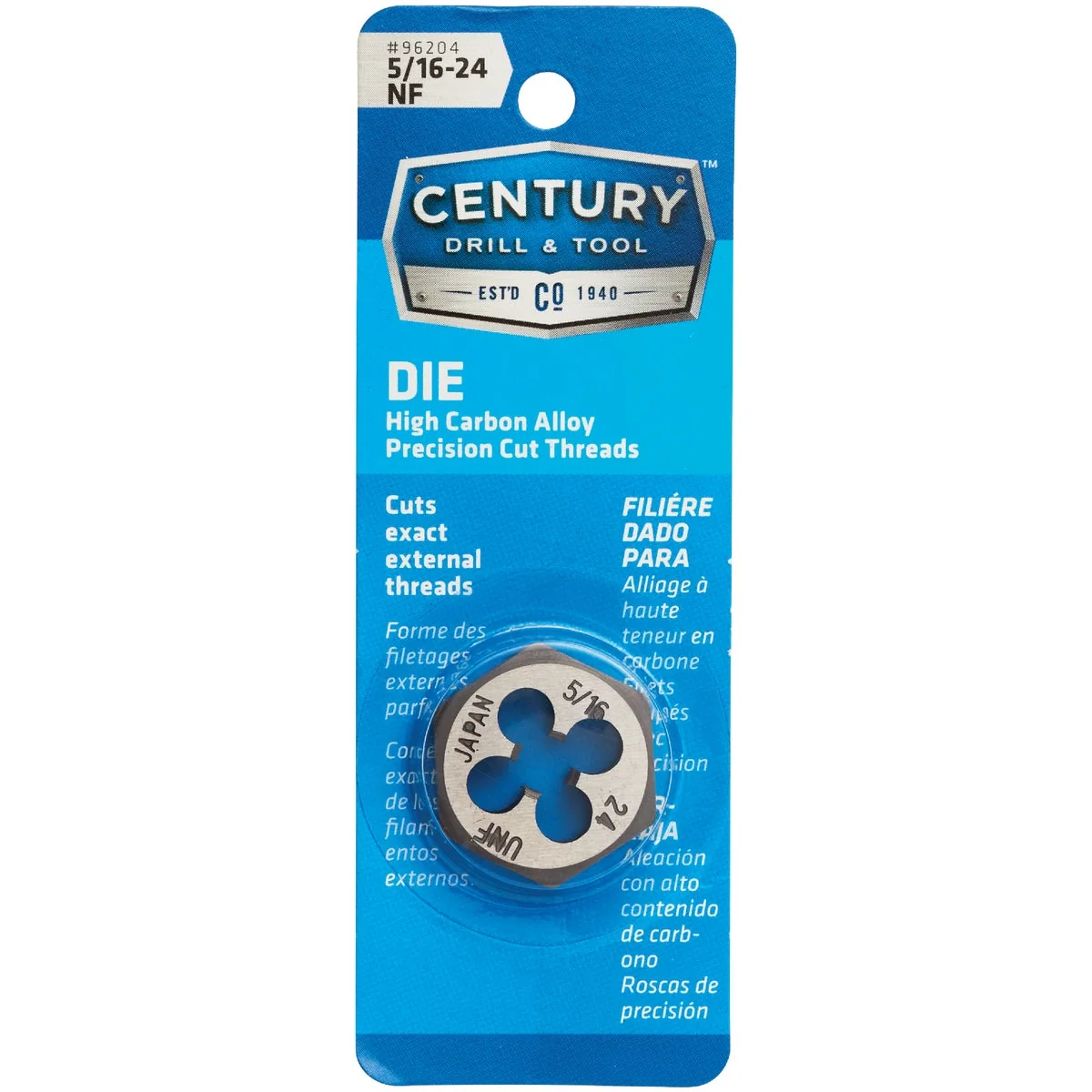 Optimized Century Drill Tool 5 16-24 National Fine 1 In. Across Flats Fractional Hexagon Die Authentic