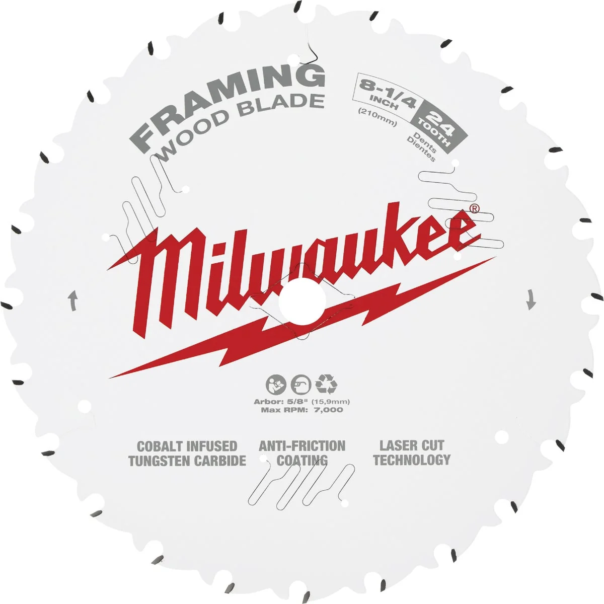 High-Quality Milwaukee 8-1 4 In. 24-Tooth Framing Circular Saw Blade Flexible