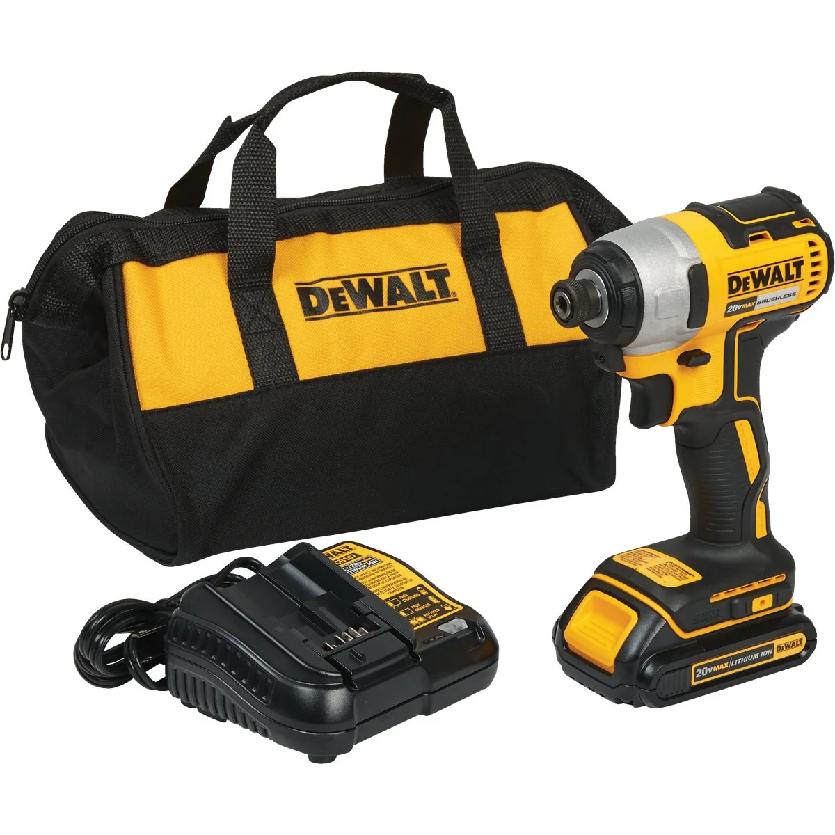 Detailed DeWalt 20 Volt MAX Lithium-Ion Brushless 1 4 In. Hex Cordless Impact Driver Kit Top-Quality
