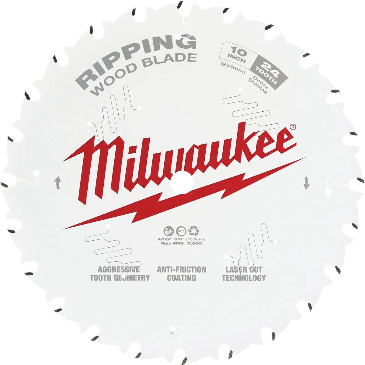 Comfortable Milwaukee 10 In. 24-Tooth General Purpose Ripping Circular Saw Blade Reliable