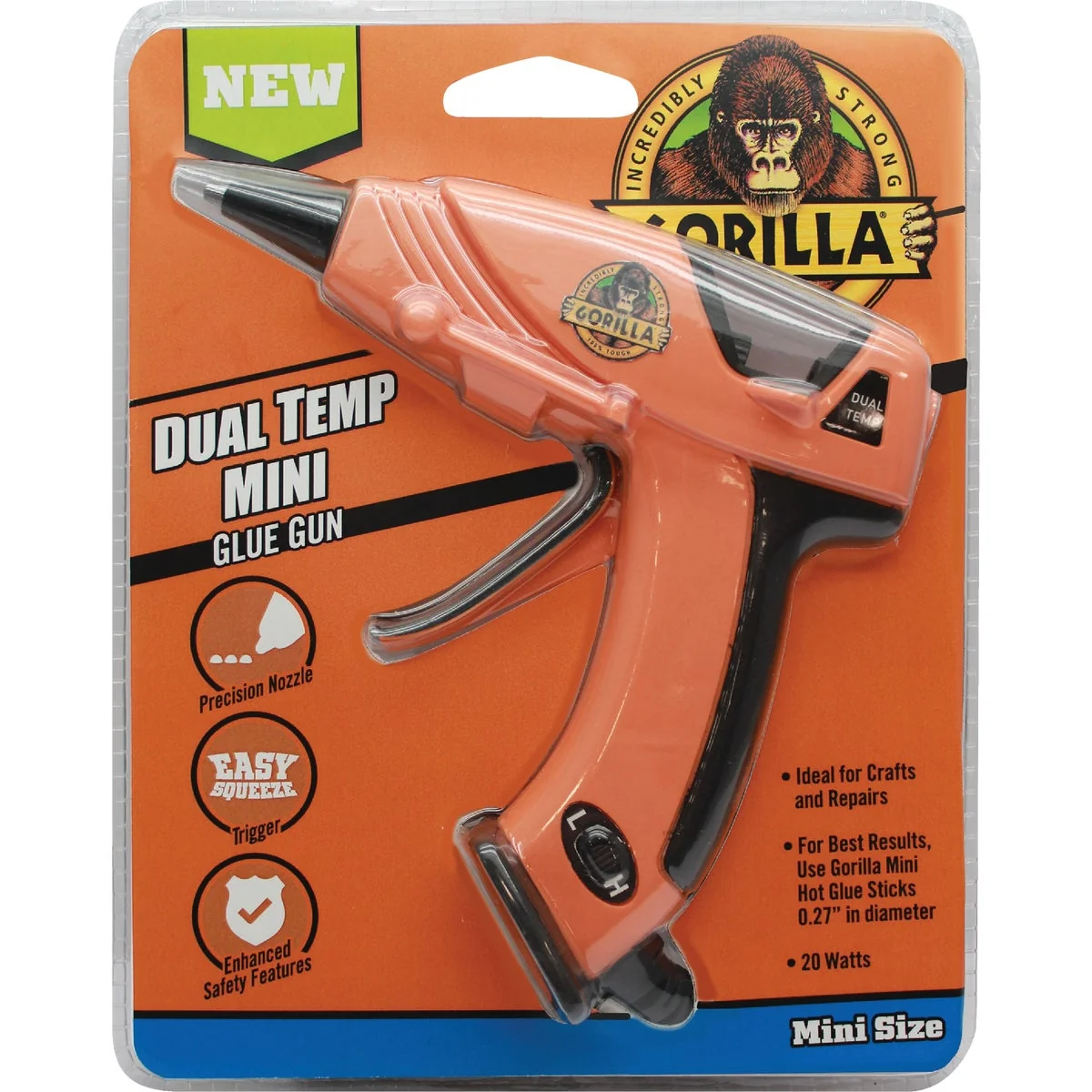 Durable Gorilla Dual-Temperature Mini Glue Gun Responsible