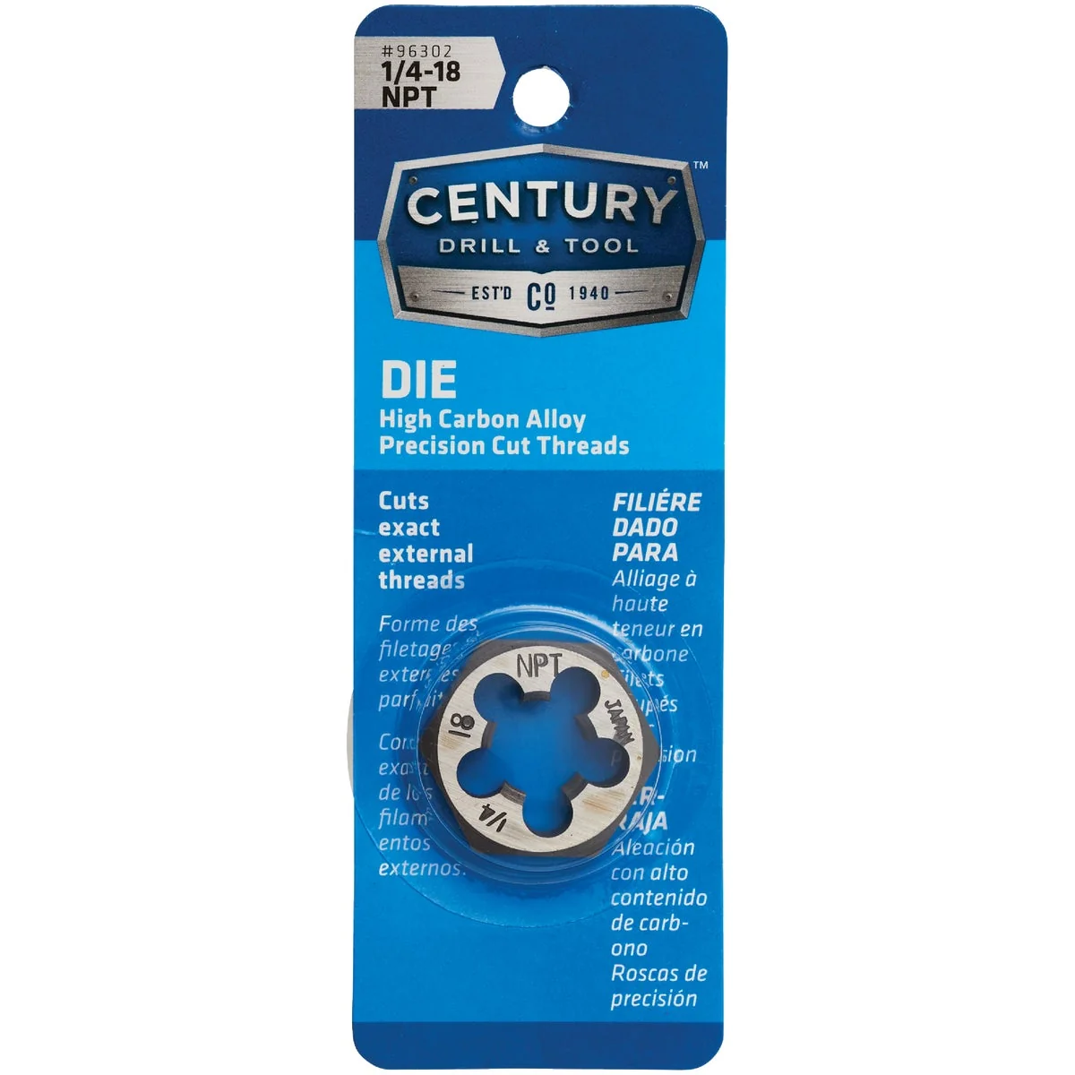 Pure Century Drill Tool 1 4-18 NPT 1 Across Flats Hexagon Pipe Die Comfortable