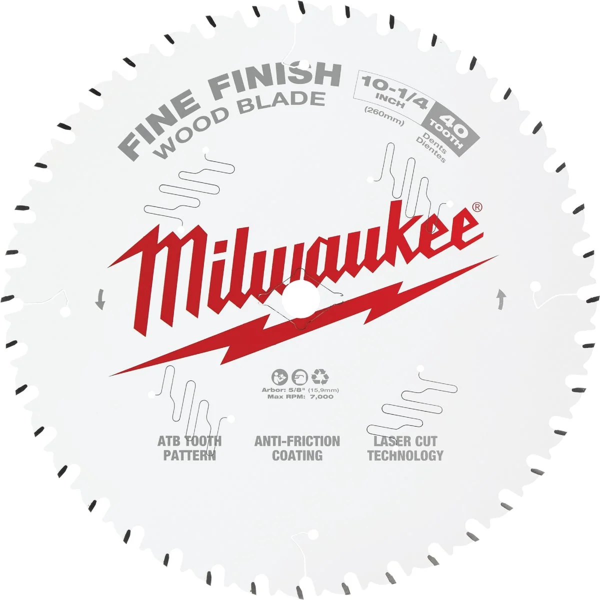Powerful Milwaukee 10-1 4 In. 40-Tooth Fine Finish Circular Saw Blade Green
