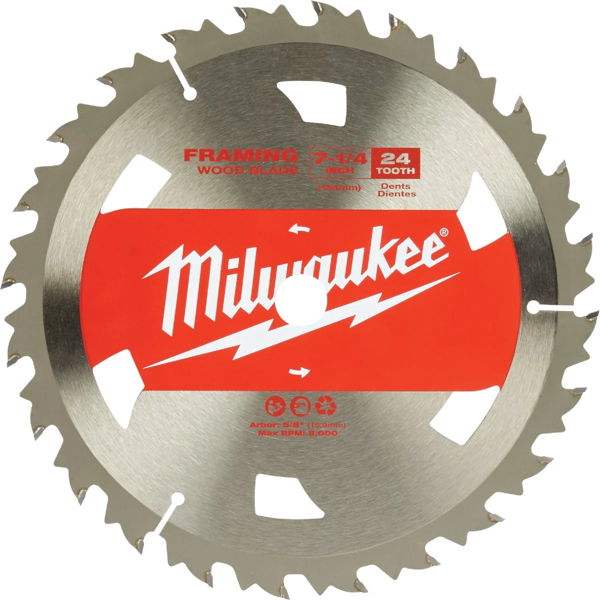 Crafted Milwaukee 7-1 4 In. 24-Tooth Standard Framing Circular Saw Blade Bulk Safe