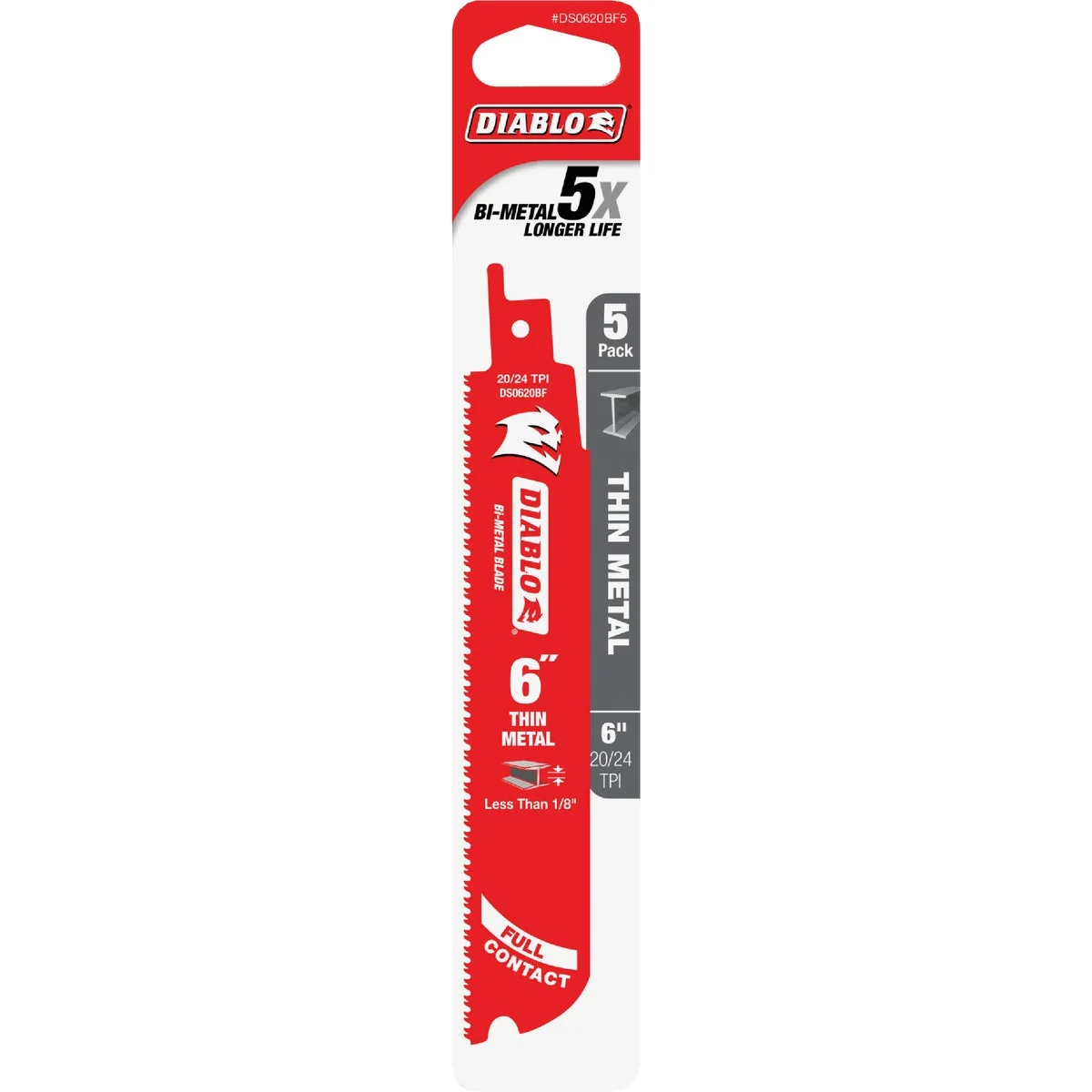Easy-to-Use Diablo Steel Demon 6 In. 20 24 TPI Thin Metal Reciprocating Saw Blade 5-Pack World-Class