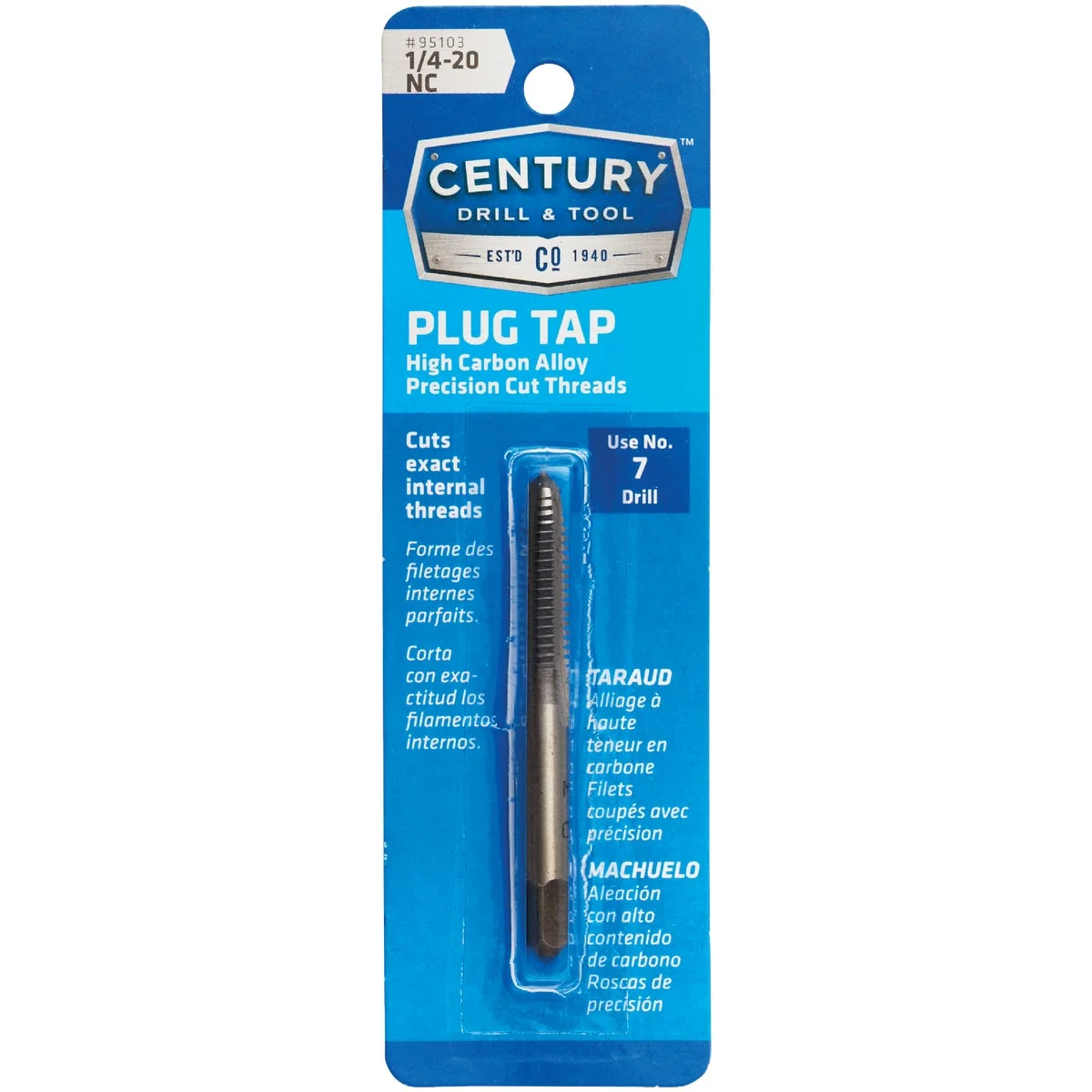 Refined Century Drill Tool 1 4-20 Carbon Steel National Course Tap-Plug Premium