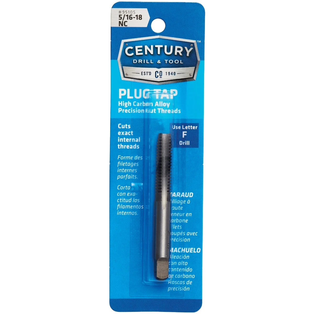 Elite Century Drill Tool 5 16-18 Carbon Steel National Coarse Tap-Plug Powerful
