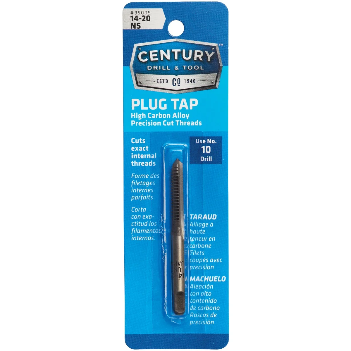 Verified Century Drill Tool 14-20 Carbon Steel National Standard Tap-Plug Breathable