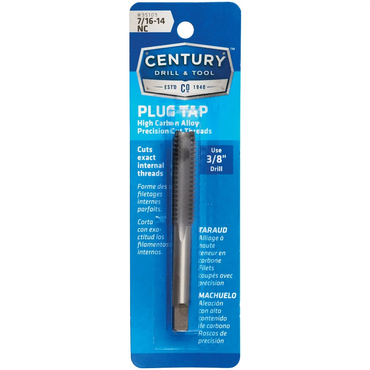 Natural Century Drill Tool 7 16-14 Carbon Steel National Coarse Tap-Plug Detailed