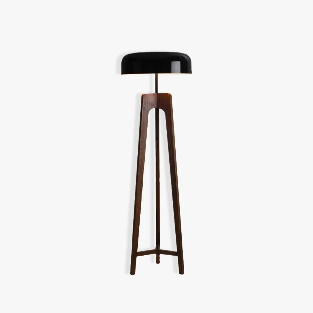 Sophisticated Italiaanse notenhouten vloerlamp Elegant