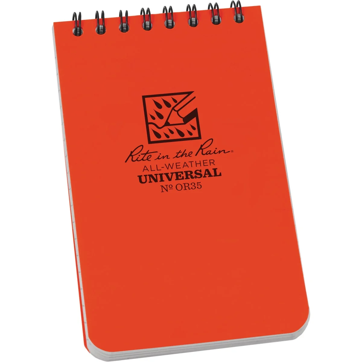 Consistent Rite in the Rain All-Weather 3 In. W x 5 In. H 50-Sheet Top-Spiral Bound Notebook Orange Luxury