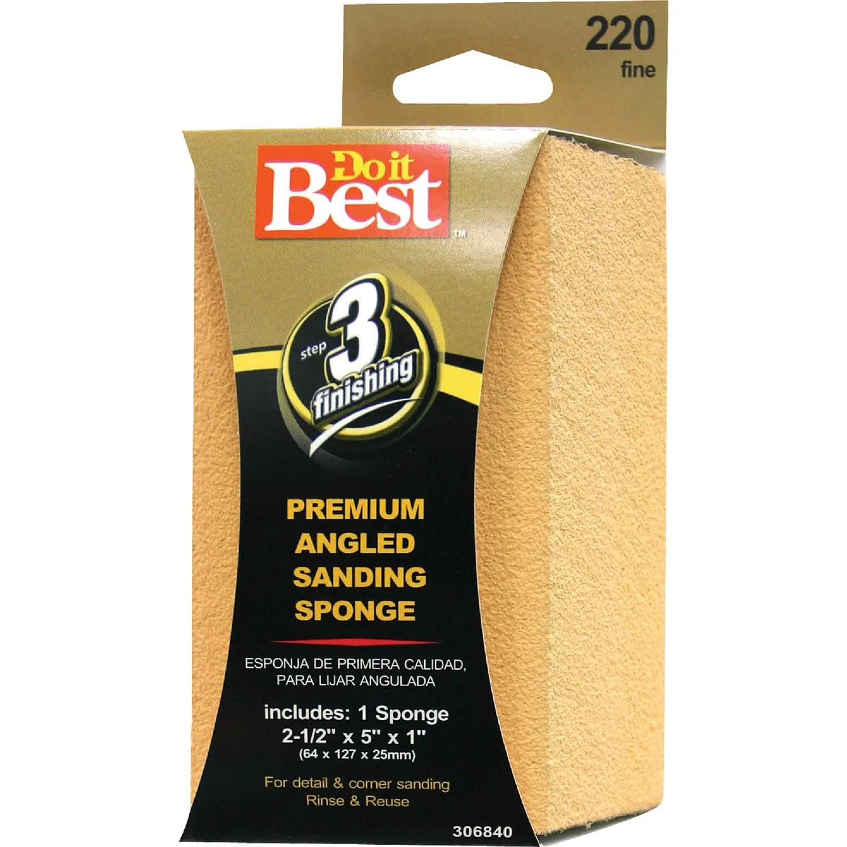 Original Design Do it Angled 2-1 2 In. x 5 In. x 1 In. 220 Grit Fine Sanding Sponge Certified
