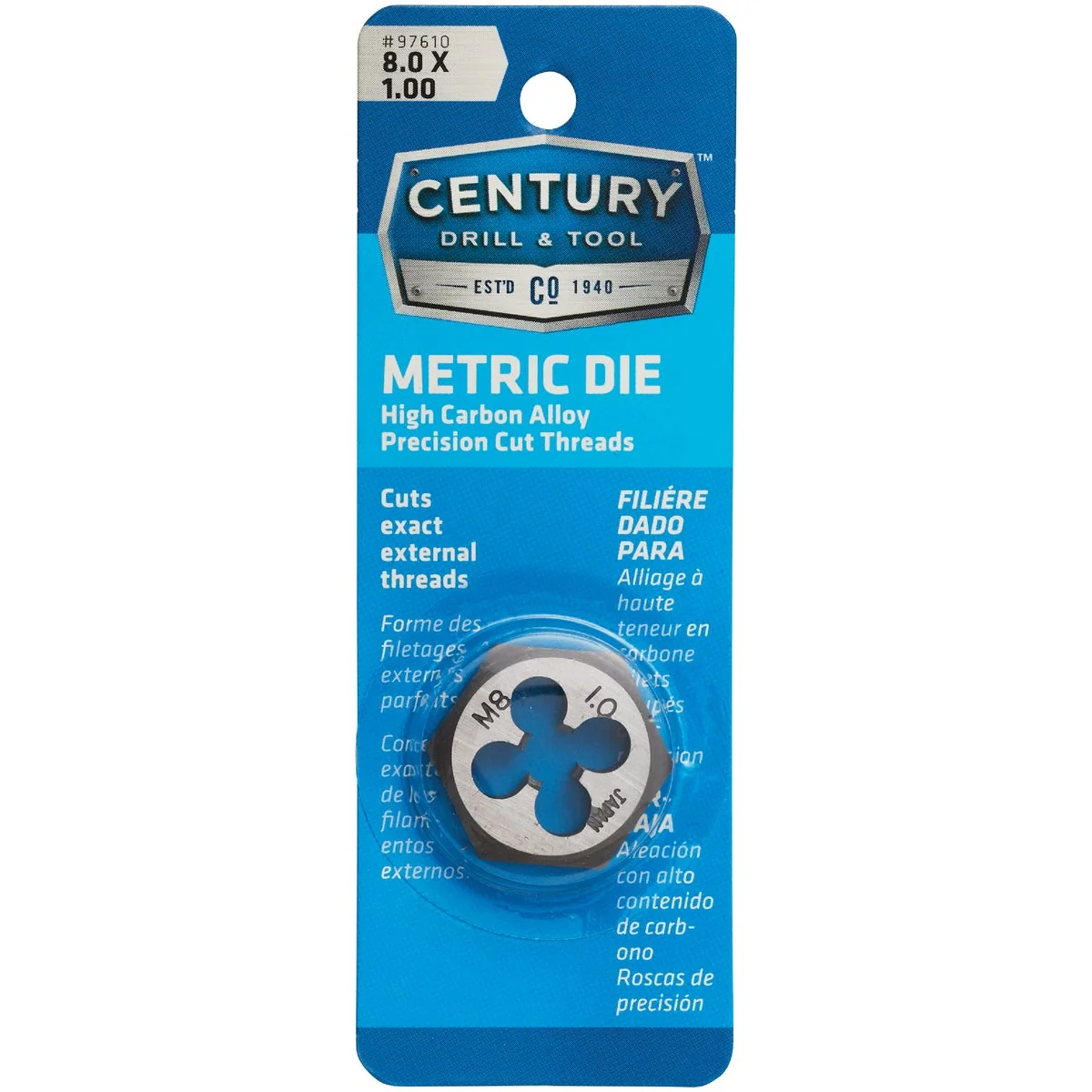 Innovative Century Drill Tool 8.2x1.00 NPT 1 Across Flats Hexagon Pipe Die High-Grade