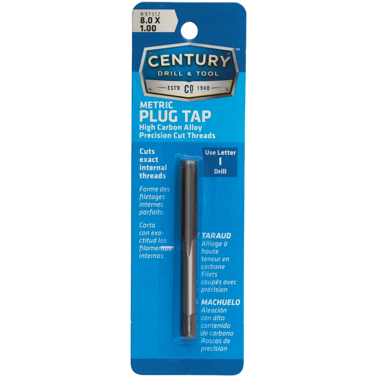 Trusted Century Drill Tool 8.0x1.00 Carbon Steel Metric Tap Stylish