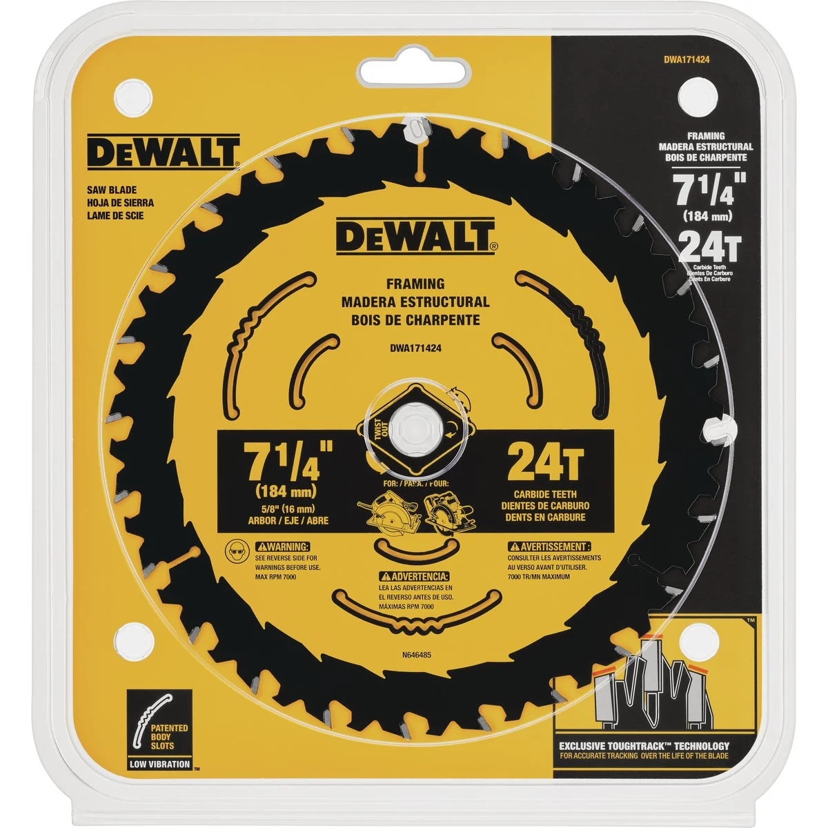 Pure DeWalt ToughTrack 7-1 4 In. 24-Tooth Framing Circular Saw Blade Verified