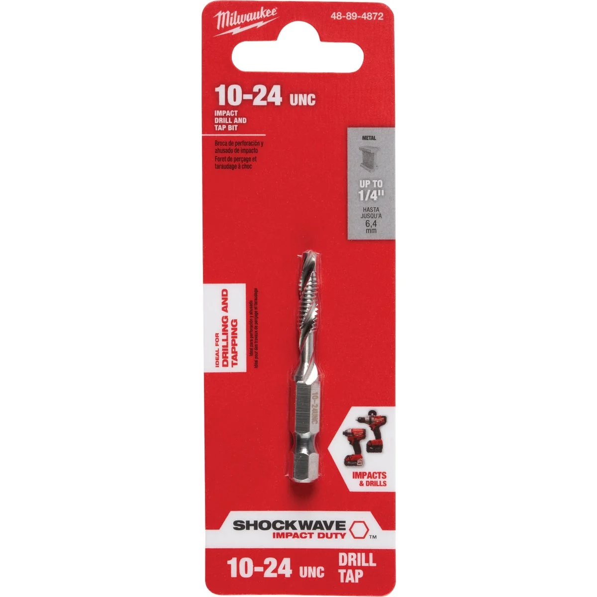 Classic Milwaukee Shockwave 10-24 UNC Impact Drill Tap Bit Organic