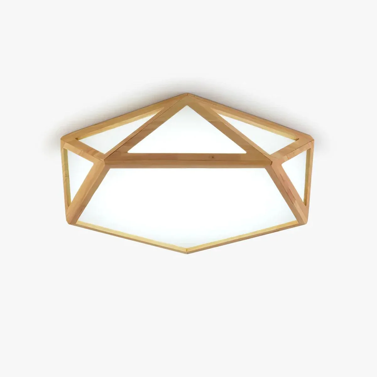 Artisan Veelhoekige houten plafondlamp Excellent
