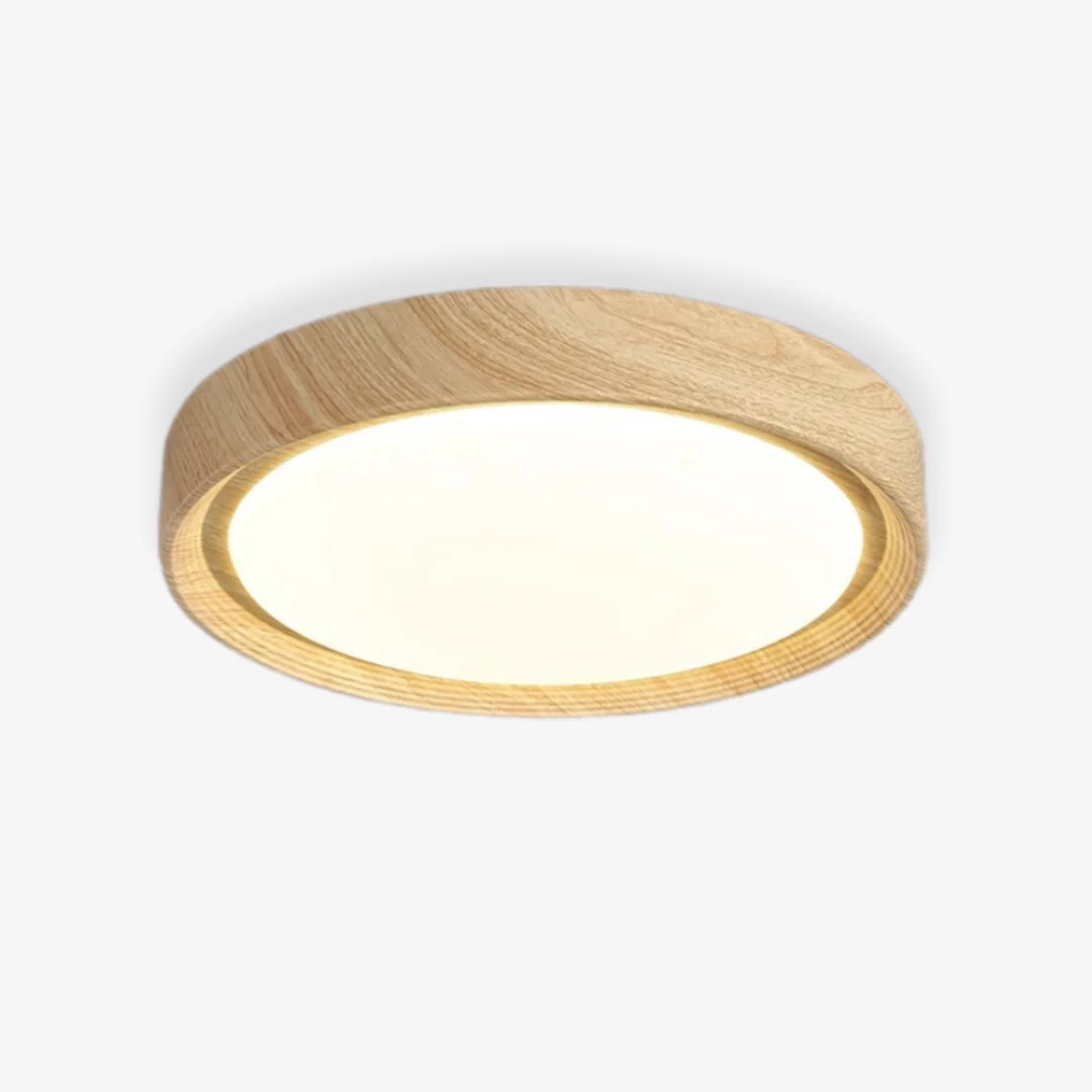 Traditional Plafondlamp in de vorm van een houten imitatieschijf Premium