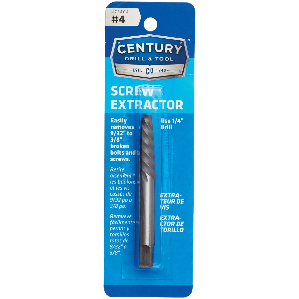 Reliable Century Drill Tool 4 Spiral Flute Screw Extractor Prestigious