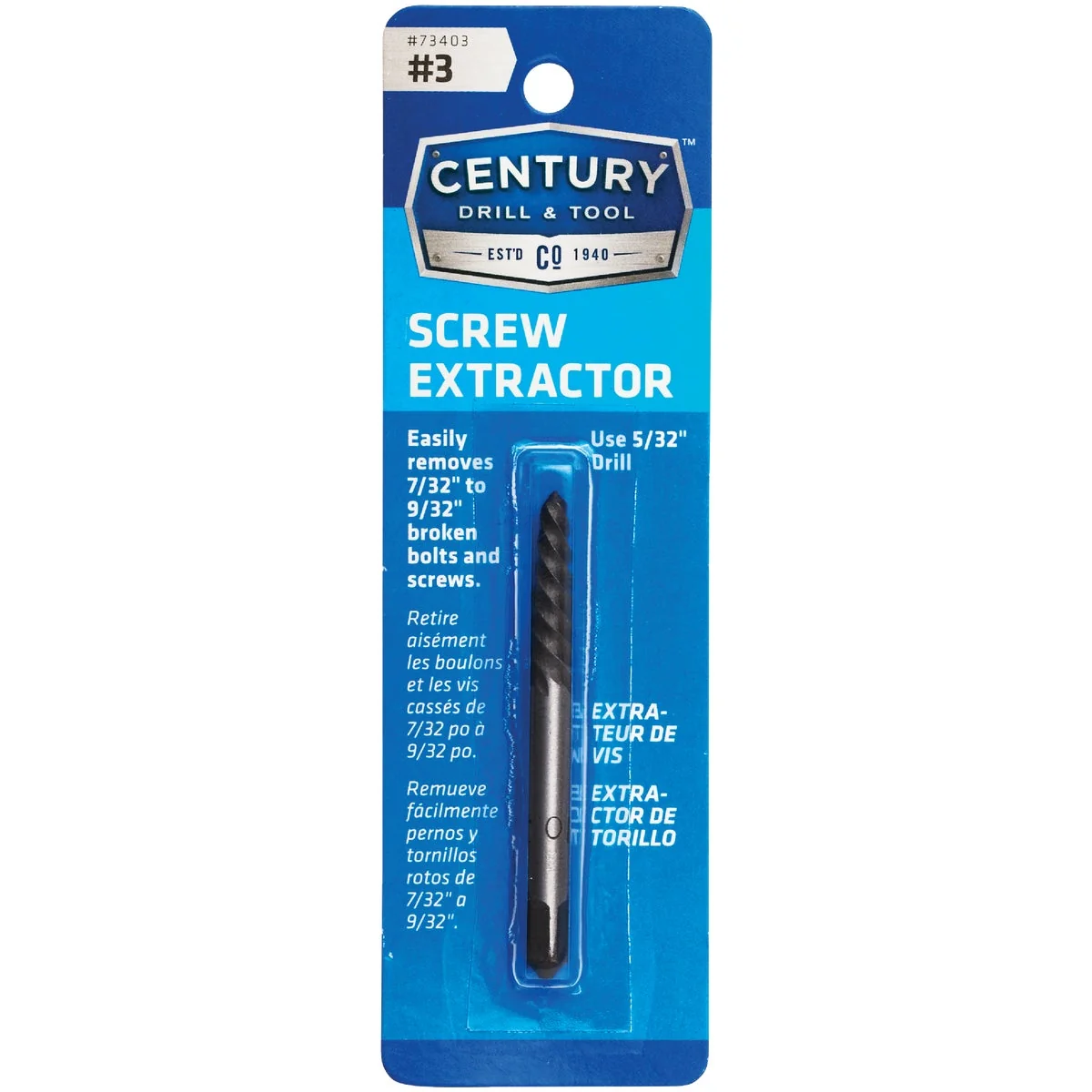 High-End Century Drill Tool 3 Spiral Flute Screw Extractor User-Friendly