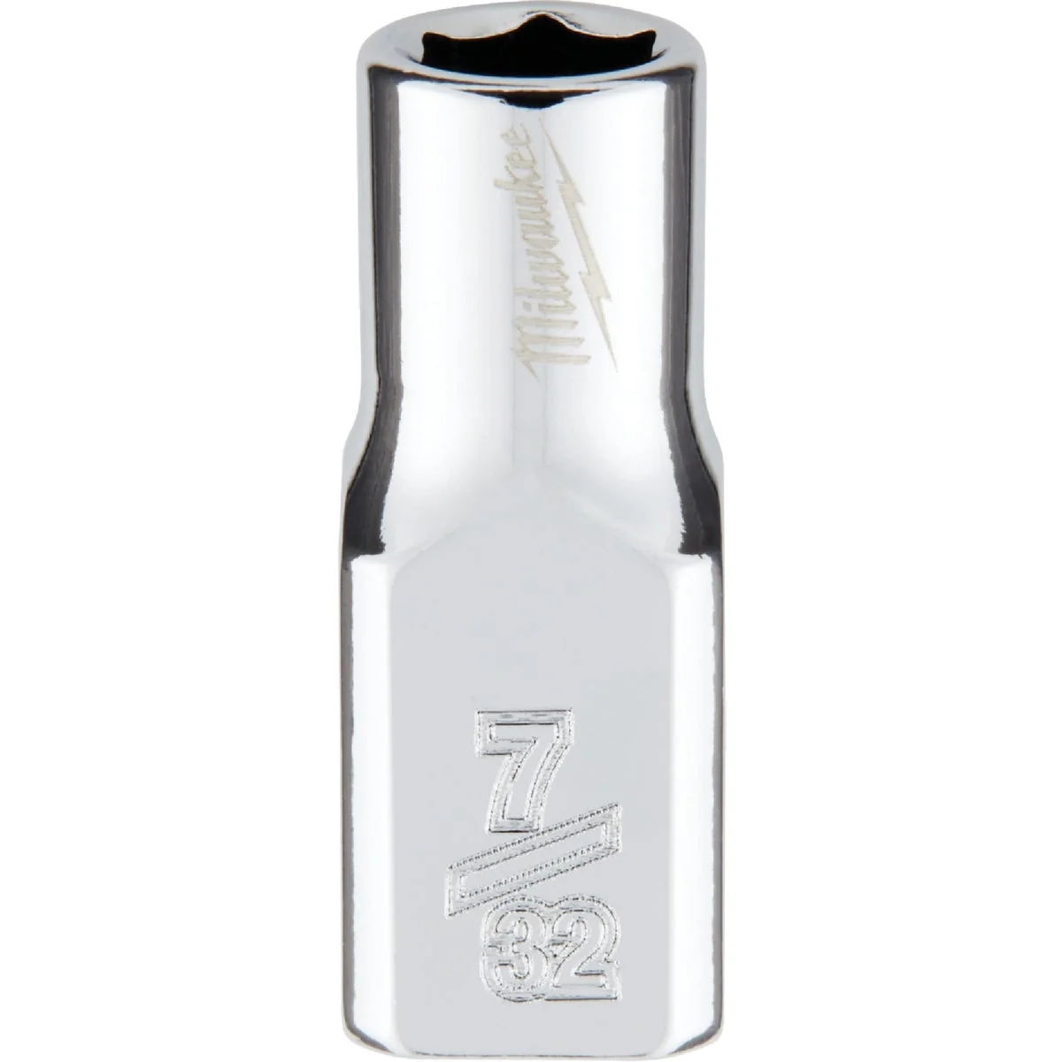 Optimized Milwaukee 1 4 In. Drive 7 32 In. 6-Point Shallow Standard Socket with FOUR FLAT Sides Fine