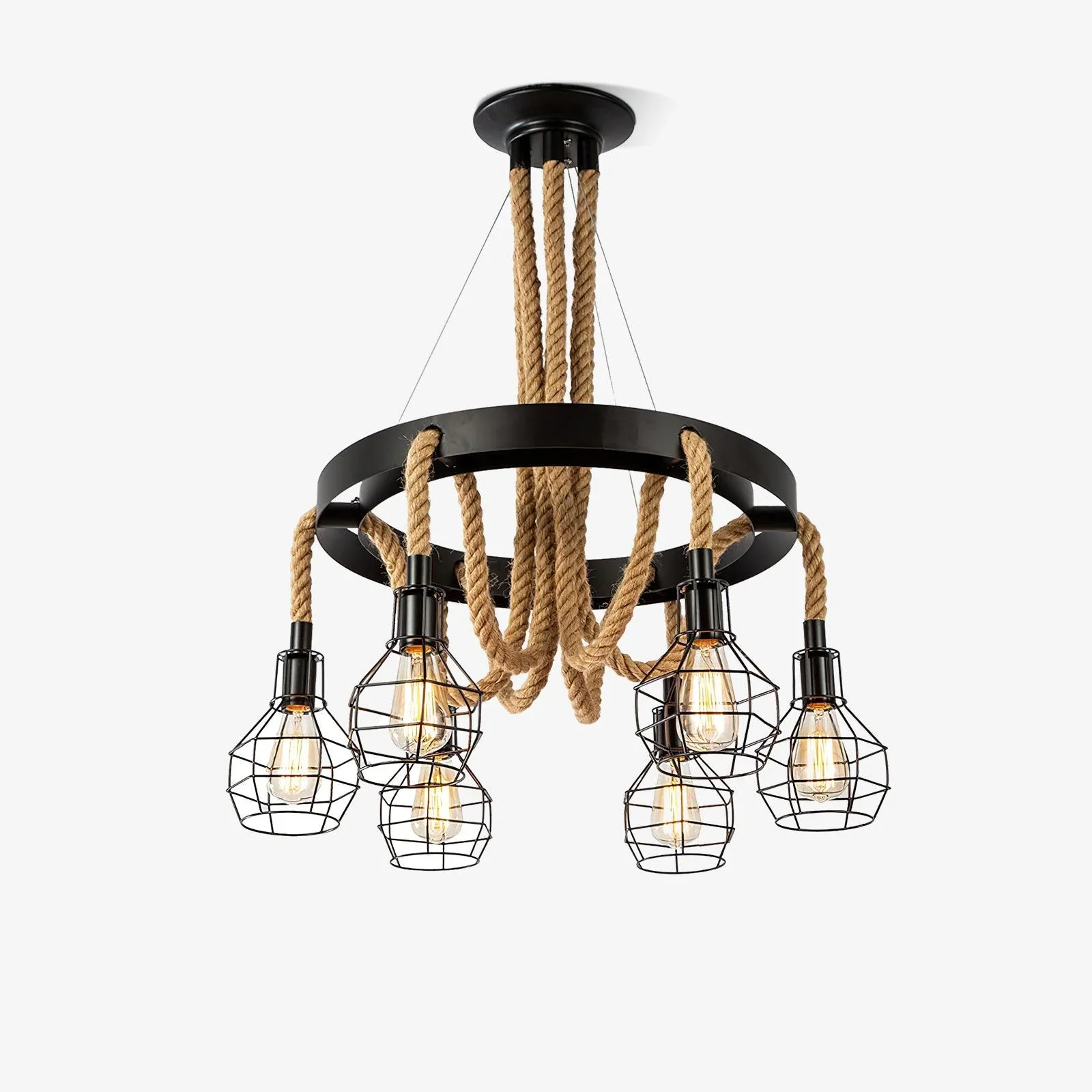 Premium Boerderij wiel henneptouw kroonluchter Trendy