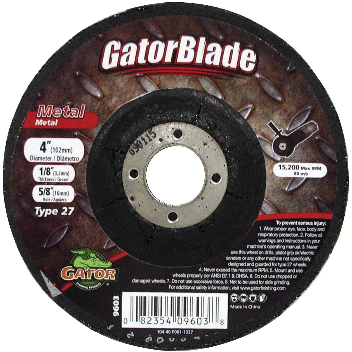 Smooth Gator Blade Type 27 4 In. x 1 8 In. x 5 8 In. Metal Cut-Off Wheel Exclusive