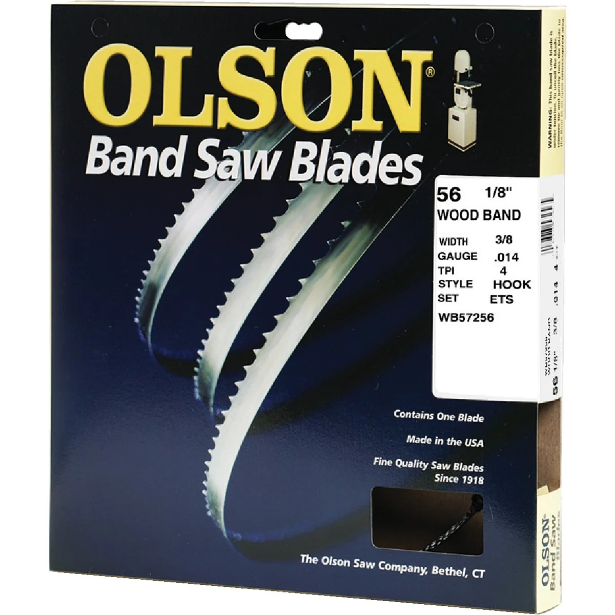 Prestigious Olson 56-1 8 In. x 3 8 In. 4 TPI Hook Wood Cutting Band Saw Blade Exclusive