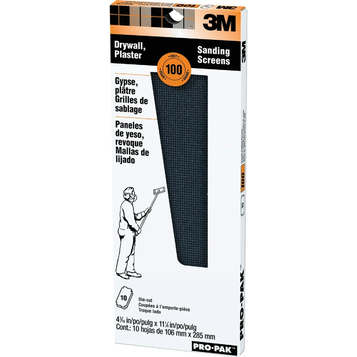 Modern 3M ProPak 100 Grit 4-3 16 In. x 11-1 4 In. Precut Drywall Sanding Screen 10 Pack Traditional