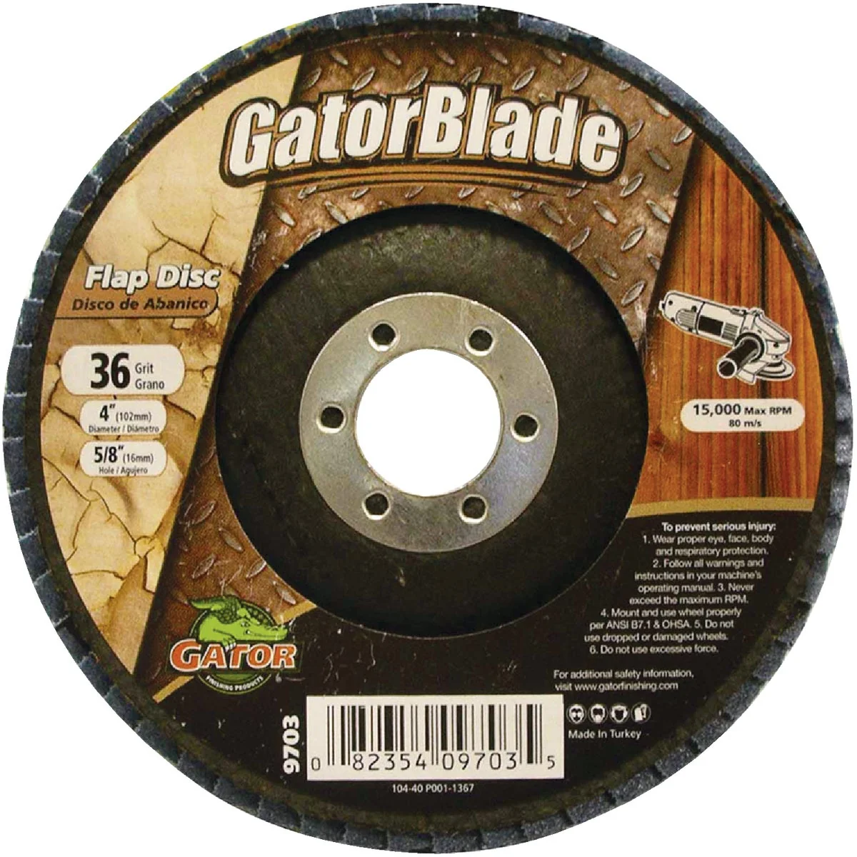 Traditional Gator Blade 4 In. x 5 8 In. 36-Grit Type 29 Angle Grinder Flap Disc Sophisticated