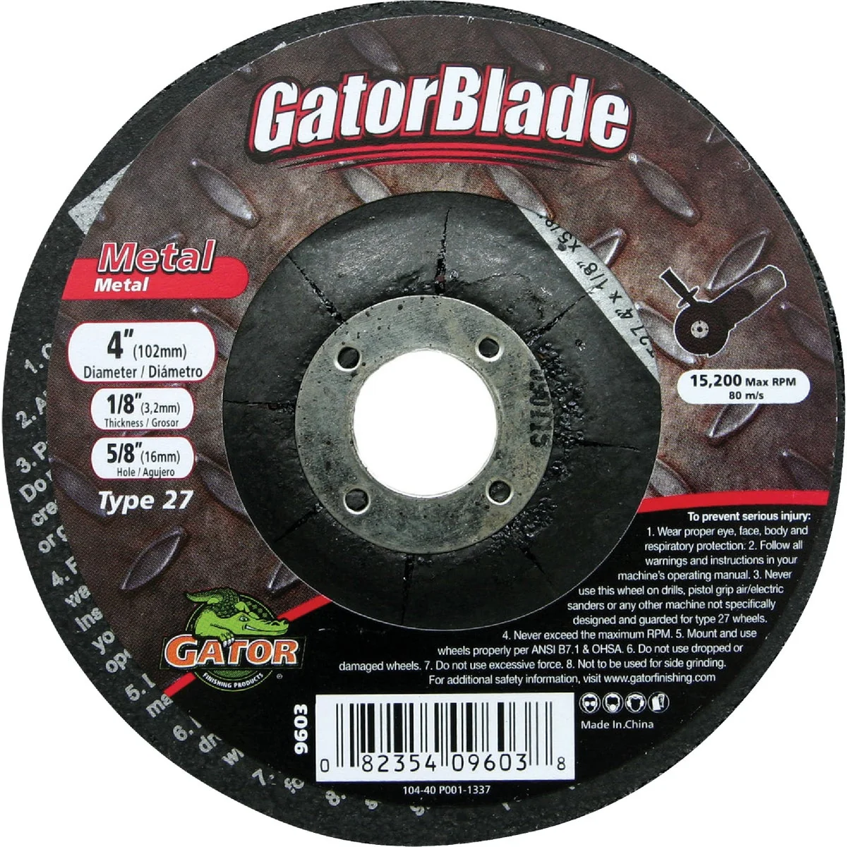 Functional Gator Blade Thin Cut Type 1 4 In. x 0.045 In. x 5 8 In. Metal Cut-Off Wheel Healthy
