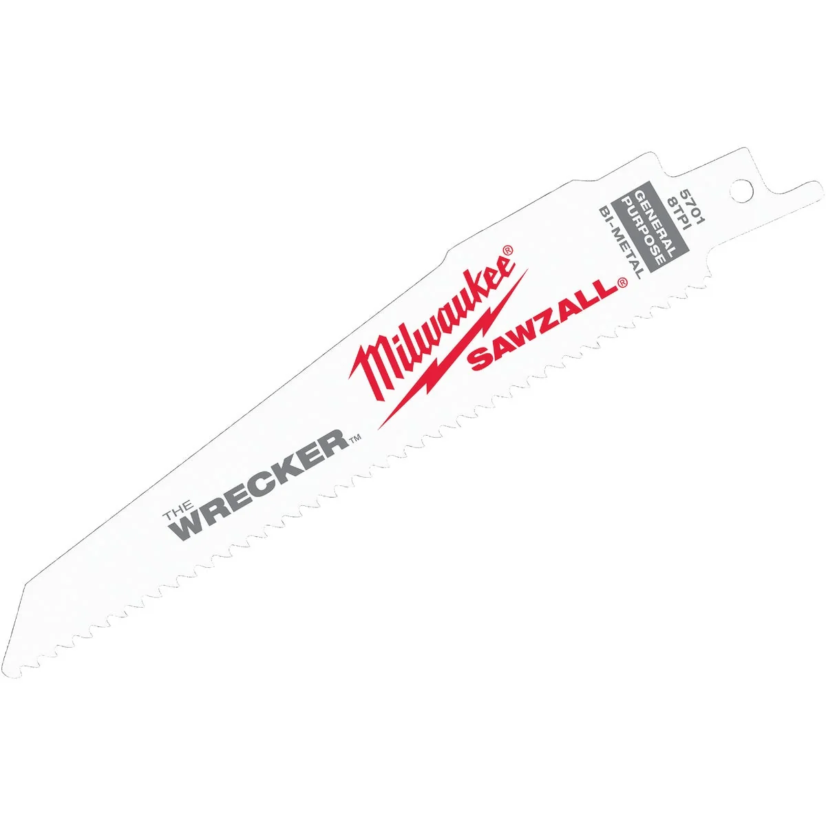 Premium Milwaukee Sawzall THE WRECKER 6 In. 7 11 TPI Multi-Material Demolition Reciprocating Saw Blade 5-Pack Safe