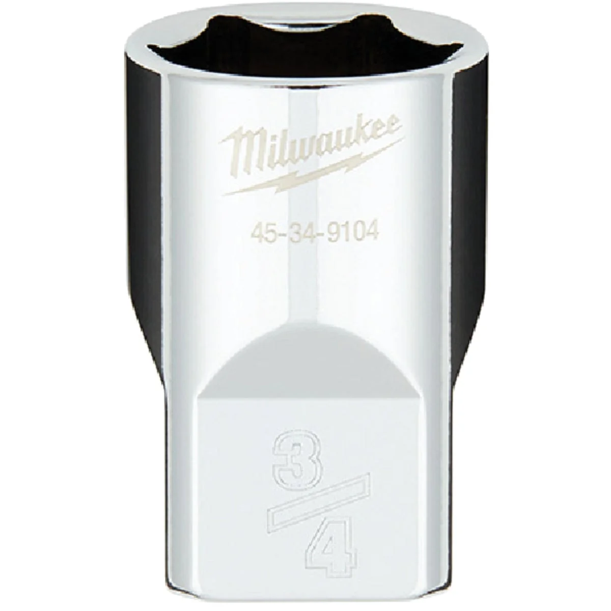 Easy-to-Use Milwaukee 1 2 In. Drive 3 4 In. 6-Point Shallow Standard Socket with FOUR FLAT Sides Authentic