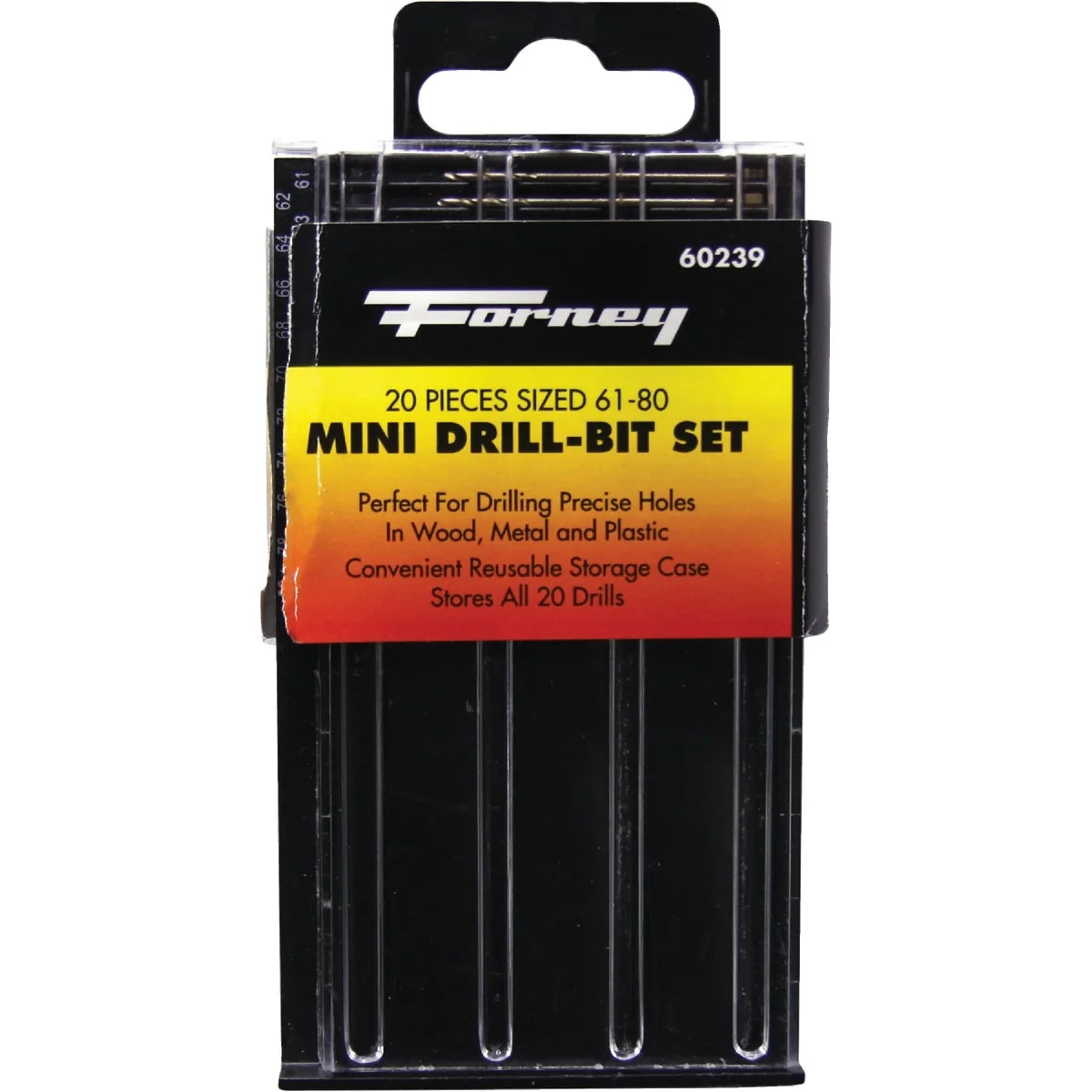 Fine Crafted Forney 20-Piece Mini Drill Bit Set 61 thru 80 Excellent