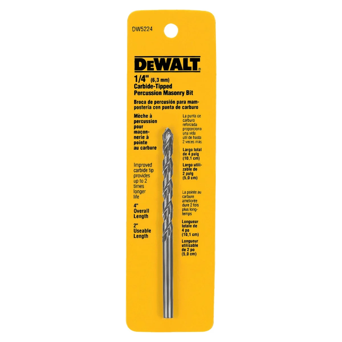 Easy-to-Use DeWalt 1 4 In. x 4 In. Masonry Drill Bit Natural