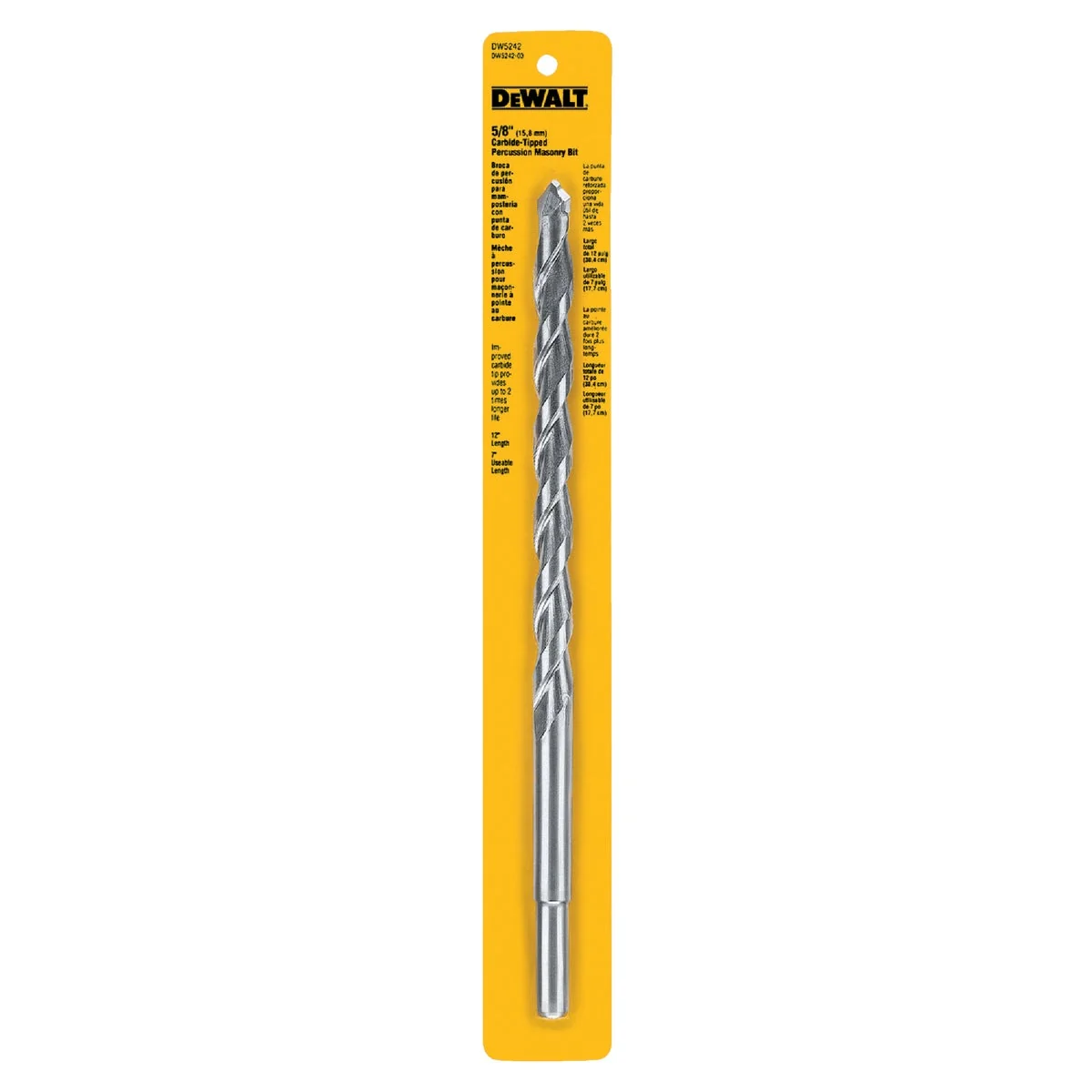 Recyclable DeWalt 5 8 In. x 12 In. Masonry Drill Bit Detailed