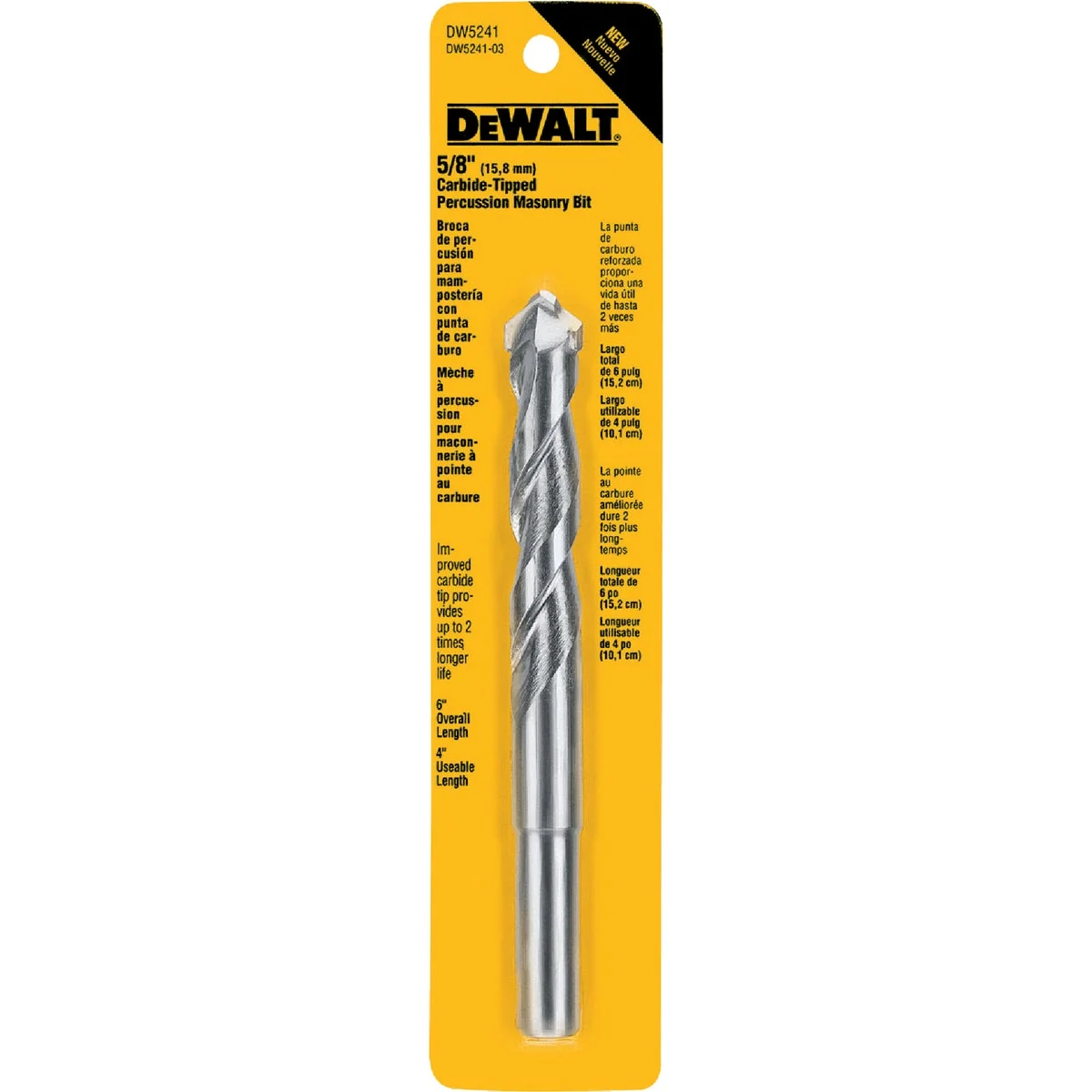 Easy-to-Use DeWalt 5 8 In. x 6 In. Masonry Drill Bit Smooth