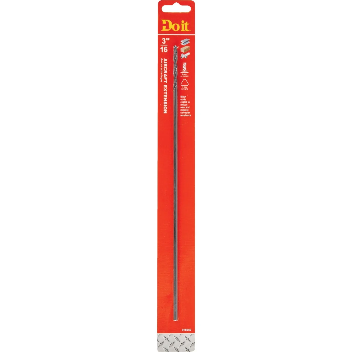 Durable Do it 3 16 In. x 12 In. Black Oxide Extended Length Drill Bit First-Class