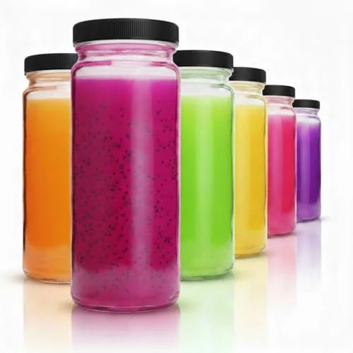 Casual Clear Glass Water Bottles Set 6 Count Genuine