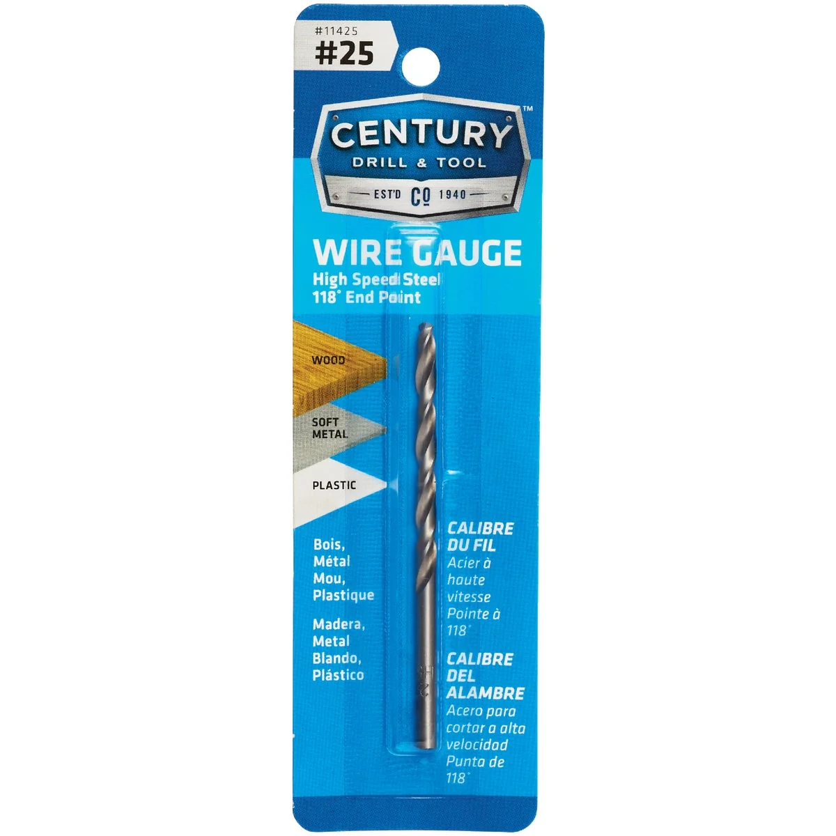 Fashionable Century Drill Tool Number 25 HSS Brite Drill Bit Casual