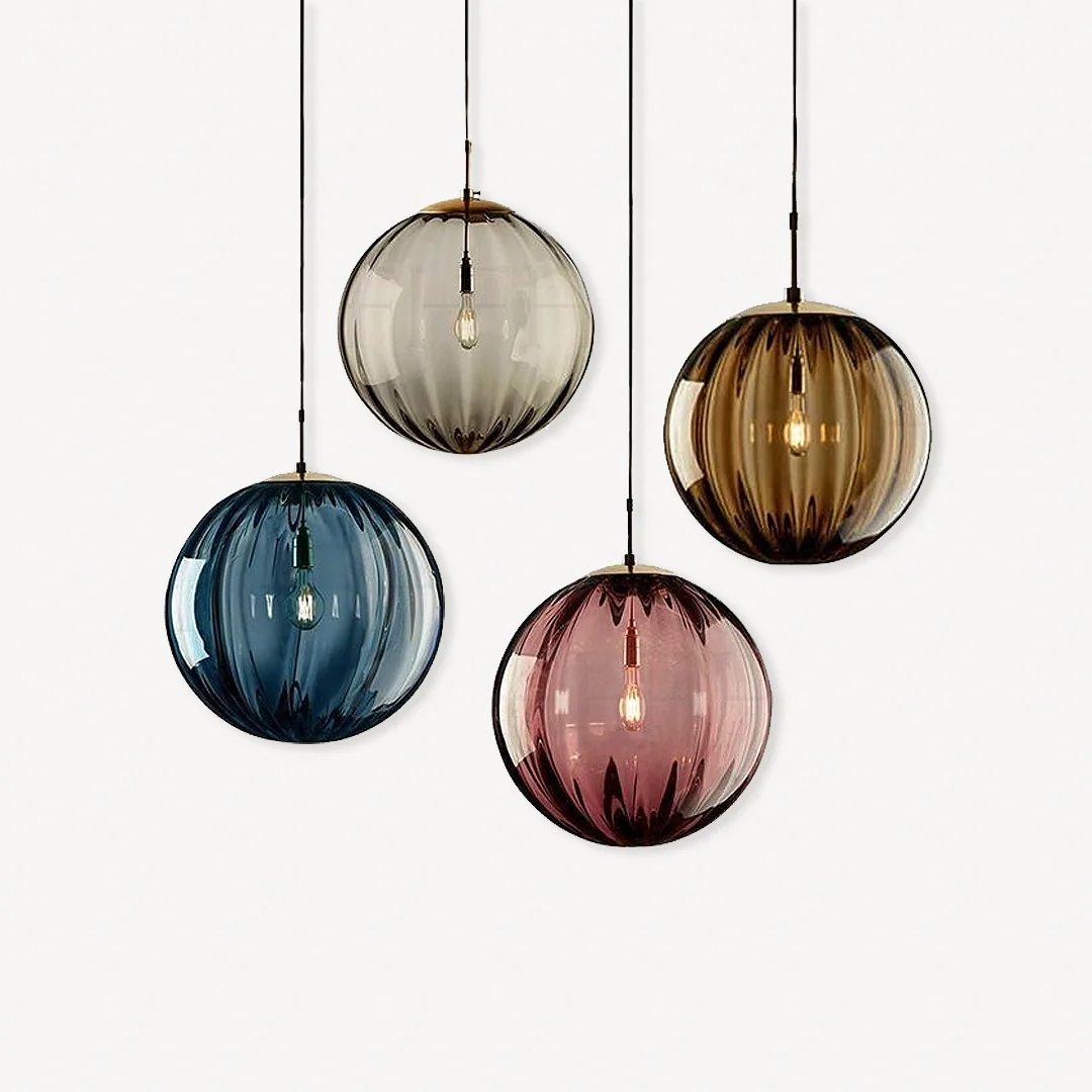 Practical Glazen bolkleurige hanglamp Unique