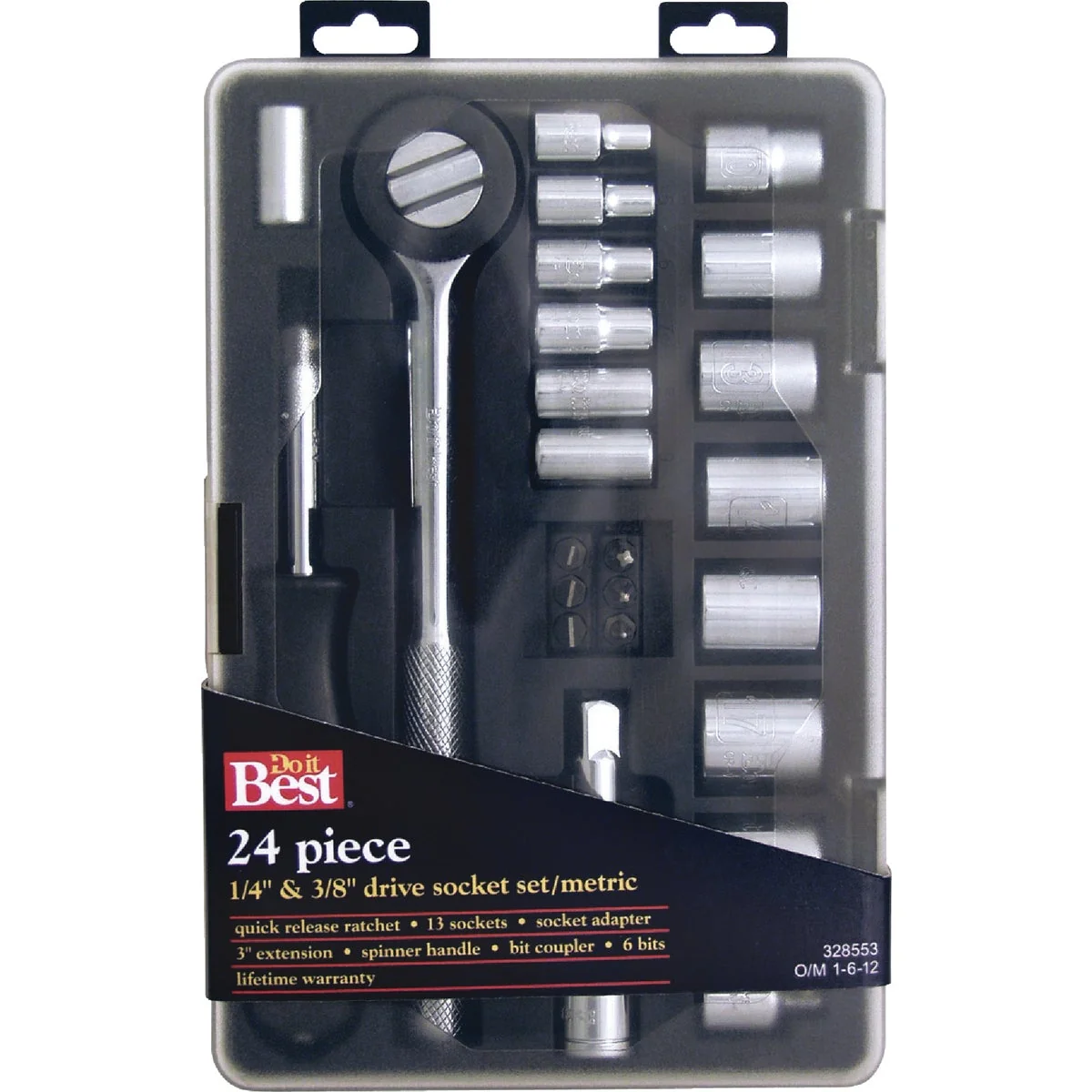 Sustainable Do it Metric 1 4 In. and 3 8 In. Drive 6-Point Shallow Ratchet Socket Set 24-Piece Crafted