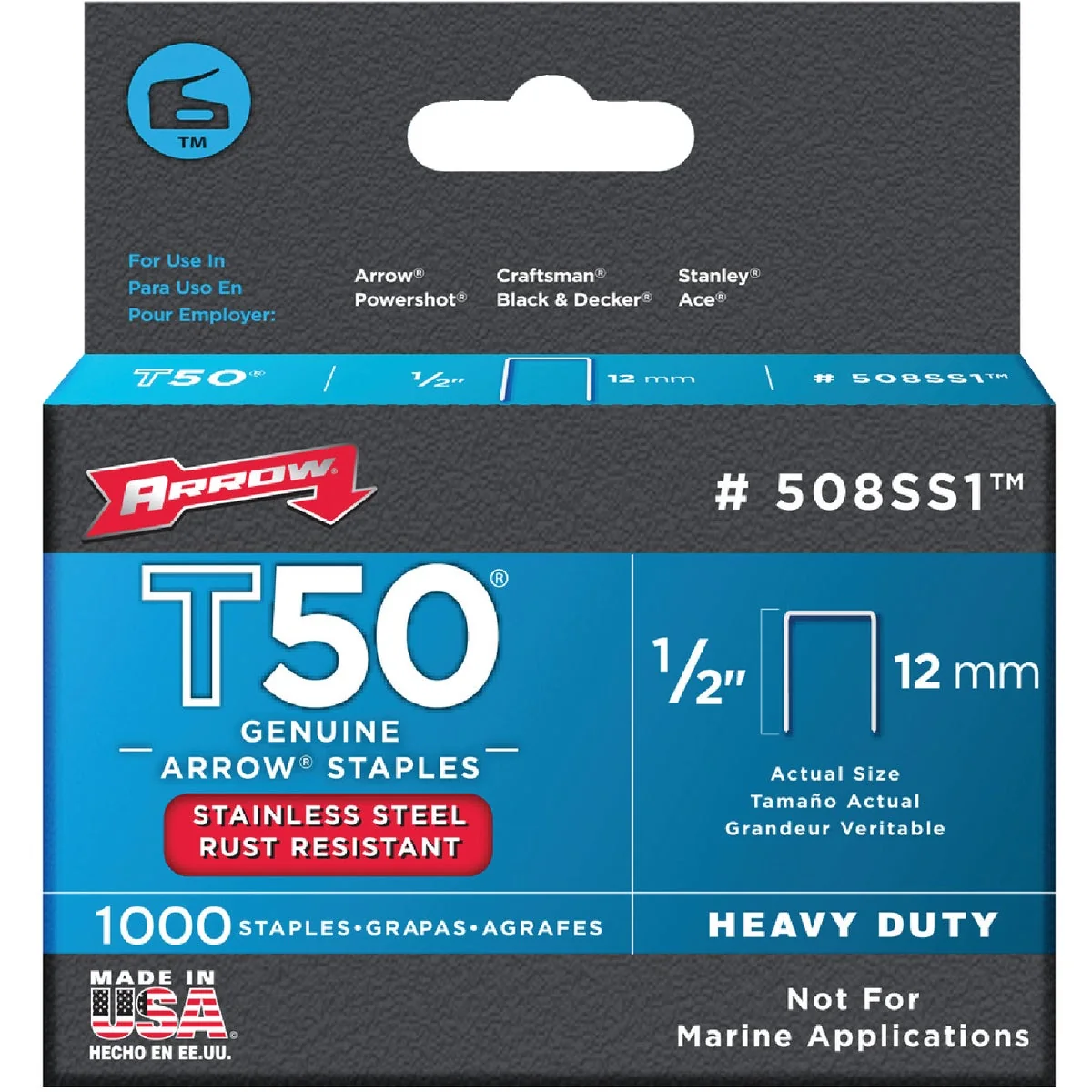 High-End Arrow T50 Heavy-Duty Stainless Steel Staple 1 2 In. 1000-Pack Exclusive