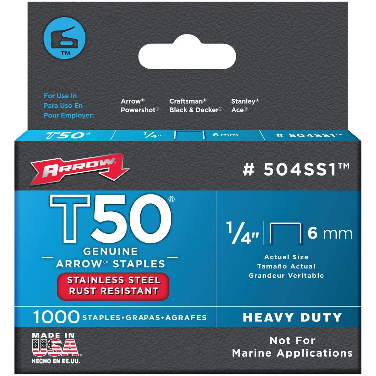 Classic Arrow T50 Heavy-Duty Stainless Steel Staple 1 4 In. 1000-Pack Unique